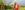 Raiatea Helm stands in red dress with ukulele in front of hawaiian mountains